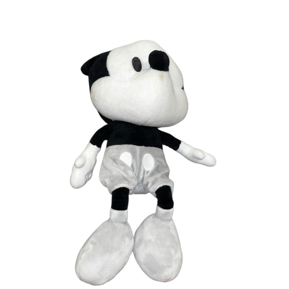 Disney baby black white gray plush Mickey Mouse 12” super soft